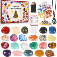 Echehi Edelstein Adventskalender 2026 24 Überraschungen Mit 7 Chakra-Kristallbäumen 23 Natursteinen Und Edelsteinen Für Jungen Mädchen Jugendliche Und Erwachsene