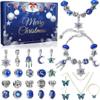 Izoel Adventskalender Schmuck Frauen Mädchen 2026 WeihnachtsCountdown Blau
