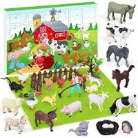 Izoel Adventskalender 2026 Tiere Bauernhof Weihnachtskalender Kinder 3-10er Blassgrün