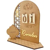 NSXIN Ramadan Kalender aus Holz, DIY Eid Mubarak Adventskalender, 30 Tage Countdown Kalender für Heimdekoration