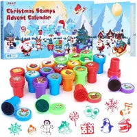 LIHAO Adventskalender 2026 mit Stempelset Briefmarken 24 Motiv Stempel