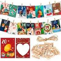 HOWAF Adventskalender für Paare 2026 mit 24 Karten "Ich liebe dich weil", Holzklammern & Schnur