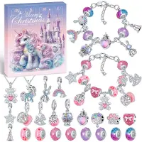 PITMT Adventskalender 2025,Mädchen Kinder Armbänder Halsketten, 24 Füllung Adventskalender Schmuck Weihnachten Geschenke Mädchen 5 6 7 8 9 10 11 12 13 Jahre