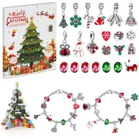 COZCLAM Adventskalender Schmuck 2026 24 Tägiger Weihnachtskalender 24-tägiger Schmuck Adventskalender Rot und Grün