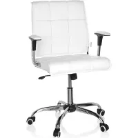 Dripio Bürostuhl Kunstleder Weiß, ergonomisch, höhenverstellbar, Wippmechanik