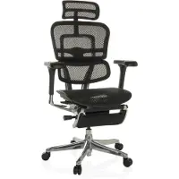 Dripio Ergonomischer Bürostuhl mit Fußstütze, Netzbespannung, schwarz