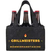 KHstylehoo Bierträger Filz 6 Flaschen mit Trennwand für Grill Camping Partys 24x15x15 cm
