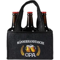 KHstylehoo Filz Tasche für 6 Flaschen, Opa Geschenk, Geburtstag, Vatertag, Picknick, Grillen