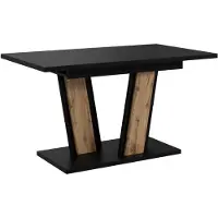 Masseno Ausziehbar Esstisch BORSEN 120 cm - 160 cm x 80 cm Rechteckig Tisch für Wohnzimmer, Küche, Schwarz