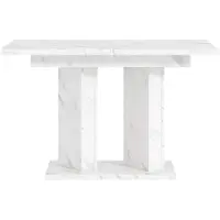 Masseno Ausziehbar Esstisch BELTRA 120 cm - 160 cm x 80 cm Rechteckig Tisch für Wohnzimmer, Küche, Weiß