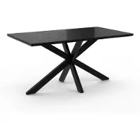 Masseno Esstisch DARGO 160 cm x 90 cm Rechteckig Tisch für Wohnzimmer, Küche, Schwarz