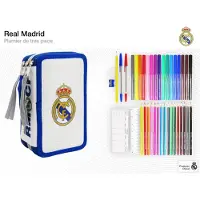 CYPBRANDS Federmäppchen Real Madrid, 3 Etagen, Schulmaterial, Mehrfarbig, offizielles