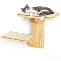 Dripio Katzen-Kletterwand, 2 Ebenen, Massivholz, Sisalmatte