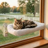 Dripio Fensterliegestuhl für große Katzen, weiß