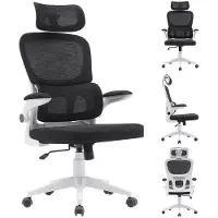 Dripio Bürostuhl, ergonomisch, Stoff, höhenverstellbar, drehbar, schwarz
