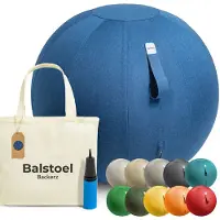 Dripio Yoga-Ball 65 cm mit Bezug – Ergonomischer Sitzball, Dunkelblau