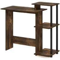 Dripio Computerbureau mit 3 Ablagen, Holz, Bernsteinkiefer, schwarz