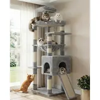 Merkloos Kratzbaum für Katzen - 163 cm - Sisal - Hellgrau