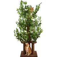 OEM Kratzbaum mit Blättern, 4 Ebenen, 3 Säulen, 160 cm, braun