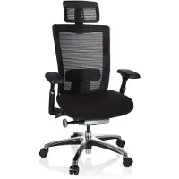 Dripio Bürostuhl Netzstoff schwarz ergonomisch mit Kopfstütze