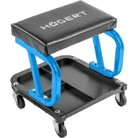 Dripio Werkstatt-Hocker mit Rollen, blau, Metall, Vinyl