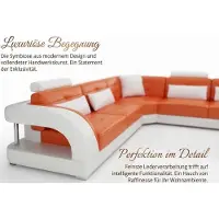 Xl Moebel Gmbh Moderne Wohnlandschaft Orange Weiß mit Couchtisch und Luxus Lounge Design