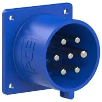 Pce 627-9f7v CEE-Anbaugerätestecker gerade (75x75mm) 32A 7p 9h IP44/IP54 6279f7v