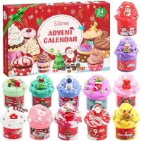 Sudatong Schleim Adventskalender 2026 für Kinder lustiger Kristallschleim Weihnachtskalender für Jungen und Mädchen 24 Tage Countdown Adventskalender Rot