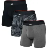 Saxx Vibe Xtra Soft Comfort Boxer Brief FLY 3PK wood camo/grey hthr/blk (WCG) XL