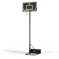 Exit NovaStar Basketballkorb für Kinder mit Ständer, mitwachsend in 10 Höhen von 125 bis 305 cm, mobil auf Rädern, mit Ring und Netz