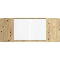Akord Schrankaufsatz S100 Artisan Eiche, Weiß 100 cm B100xH55xT50 cm