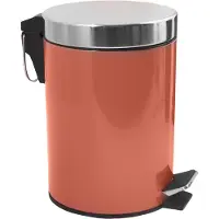 MSV Bad/Toiletten-Treteimer - Terrakotta - 3 Liter - 17 x 25 cm