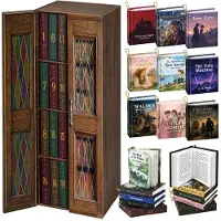 RONSTONE Mini-Bücher Adventskalender 2026 Englische Minibücher für Buchliebhaber Braun