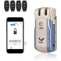 Dioche Elektronische Türschloss, schlüssellose intelligentes Schloss Fernbedienungssteuerung Wireless unsichtbarer Touch & Unlock (Gold)