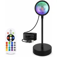 Coolmango Tischleuchte, Ambientebeleuchtung, Sonnenuntergang Lampe, 16 Farben, Schwarz - GlowSun