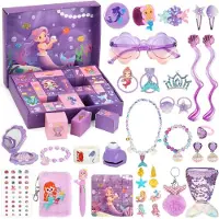 Loxiia Adventskalender 2026 Mädchen Geschenke für Mädchen 24 Tage Xmas Countdown Box Countdown Kalender Überraschungen Geschenke für Tochter Meerjungfrau