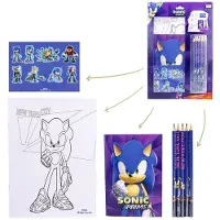 Sonic Prime Mal- und Schreibset – Kinder Schrein-Set zum Ausmalen