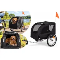 Flamingo hundeanhänger für Fahrrad - fahrradanhänger Hunde - Tybalt schwarz - A:
