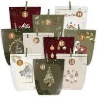OEM Adventskalender zum Befüllen, 24 Tüten mit Zahlenaufklebern