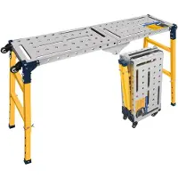Merkloos Arbeitstisch Schweißtisch Werkbank - 36 x 140 cm - Stahl verzinkt - 500 kg Tragkraft - Fahrbar mit Rollen