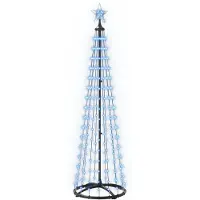 Syfax LED-Kegelbaum 180 cm 250 LEDs Blau Stahl Weiß