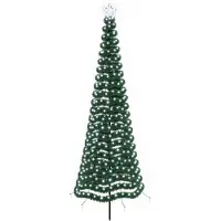 Syfax LED-Lametta-Weihnachtsbaum mit Erdspieß EKENAS 250 cm 370 LEDs