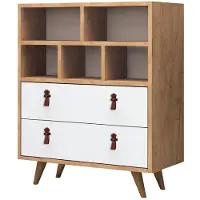 Skye Decor , Beggu, Kommode, Eiche, 100 % MELAMINBESCHICHTETE SPANPLATTEN, 70 x 40 x 85,6 cm