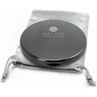 Merkloos Kosmetikspiegel Taschenspiegel Handspiegel - 1x/10x Vergrößerung - 10 cm - Schwarz - Doppelseitig für unterwegs