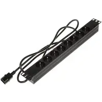 Delta 19-Zoll-Rack-Steckdosenleiste, 1 HE, 8 Steckdosen, IEC C14, 2500 W