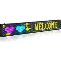 Vevor programmierbare LED Zeichen P10 Vollfarbe flexibles digitales Scrolling Panel, DIY Anzeigetafel mit benutzerdefiniertem Textmuster und GIF & Bluetooth App Steuerung (1310 x 190 x 55 mm)