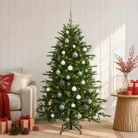 Syfax Künstlicher Weihnachtsbaum mit Weihnachtskugel 150 cm 150 LEDs