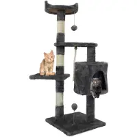 Dripio Kratzbaum für Katzen, 3 Ebenen, 40x40x112 cm, grau