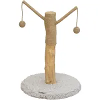 Dripio Kratzbaum, echter Baumstamm, Holz/Plüsch/Sisal, braun/weiß, 80x45x45 cm