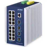 Planet IP30 Industrial L3 16-Port, Managed, L3, Gigabit Ethernet (10/100/1000), Vollduplex, Wandmontage
